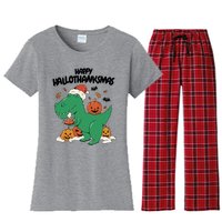 Happy Hallothanksmas Dinosaur Holiday Women's Flannel Pajama Set