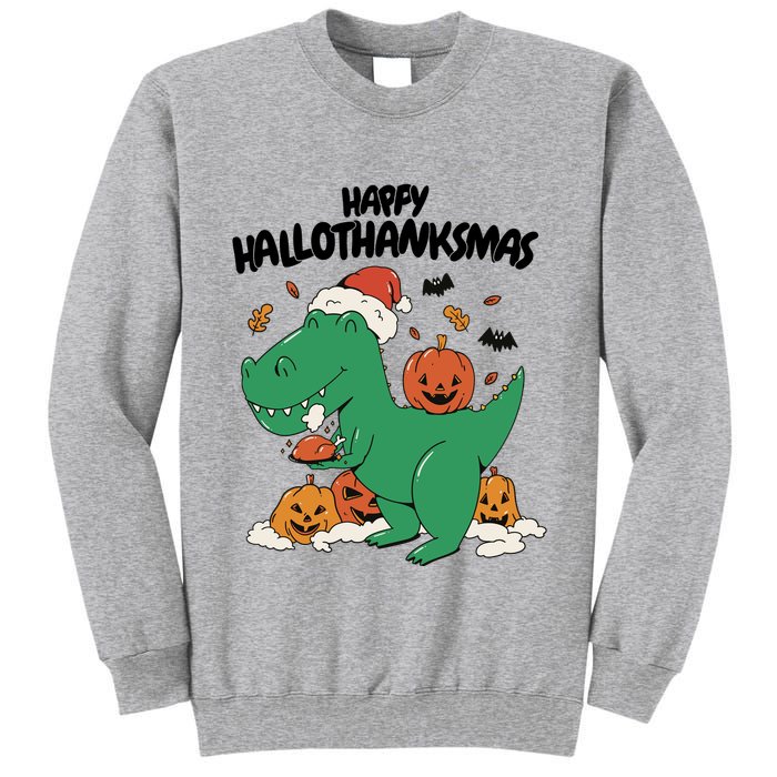 Happy Hallothanksmas Dinosaur Holiday Tall Sweatshirt
