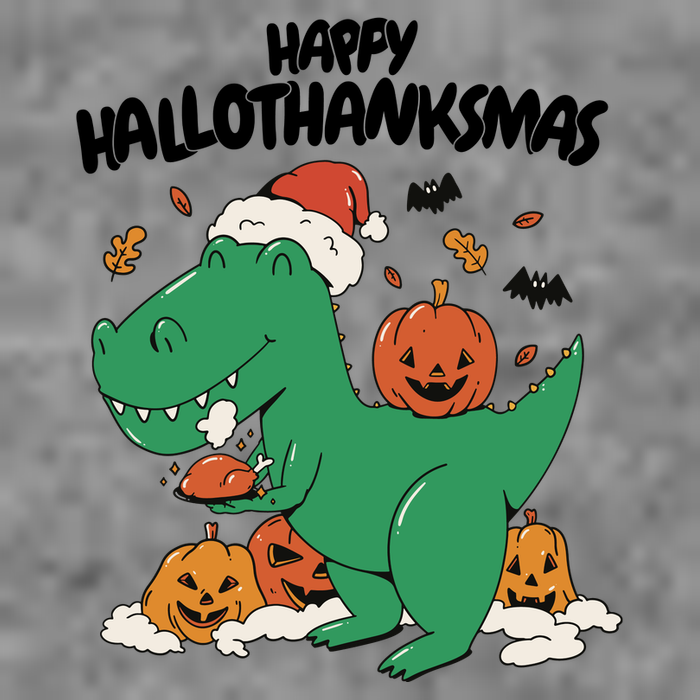 Happy Hallothanksmas Dinosaur Holiday Wool Snapback Cap