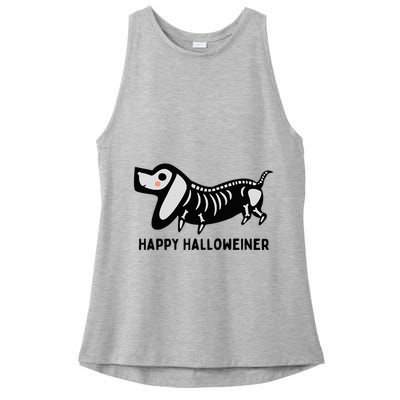 Happy Halloweiner Dachshund Sausage Weiner Dog Halloween Ladies PosiCharge Tri-Blend Wicking Tank