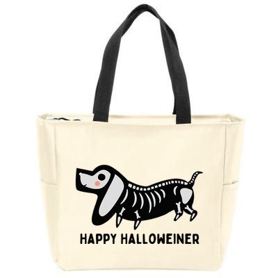 Happy Halloweiner Dachshund Sausage Weiner Dog Halloween Zip Tote Bag