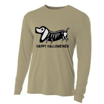 Happy Halloweiner Dachshund Sausage Weiner Dog Halloween Cooling Performance Long Sleeve Crew