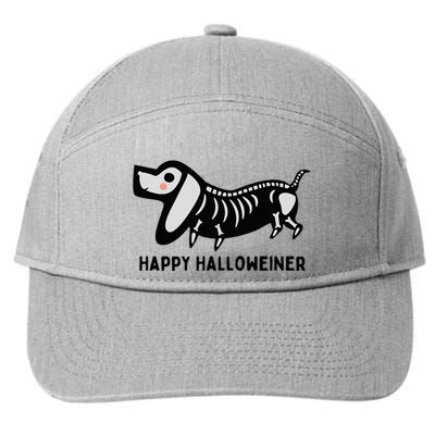 Happy Halloweiner Dachshund Sausage Weiner Dog Halloween 7-Panel Snapback Hat