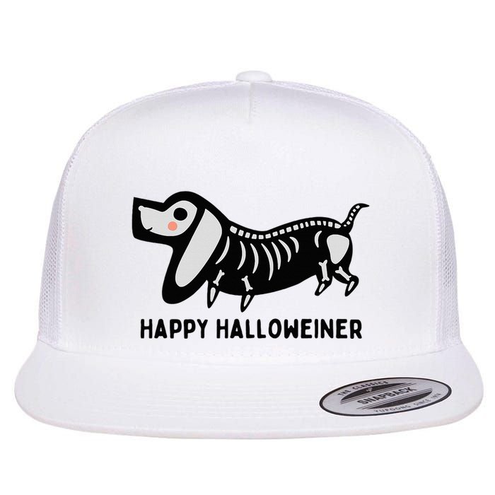 Happy Halloweiner Dachshund Sausage Weiner Dog Halloween Flat Bill Trucker Hat