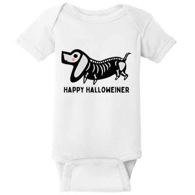 Happy Halloweiner Dachshund Sausage Weiner Dog Halloween Baby Bodysuit