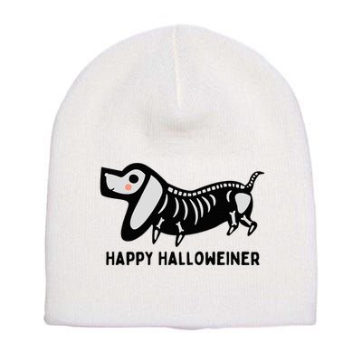 Happy Halloweiner Dachshund Sausage Weiner Dog Halloween Short Acrylic Beanie