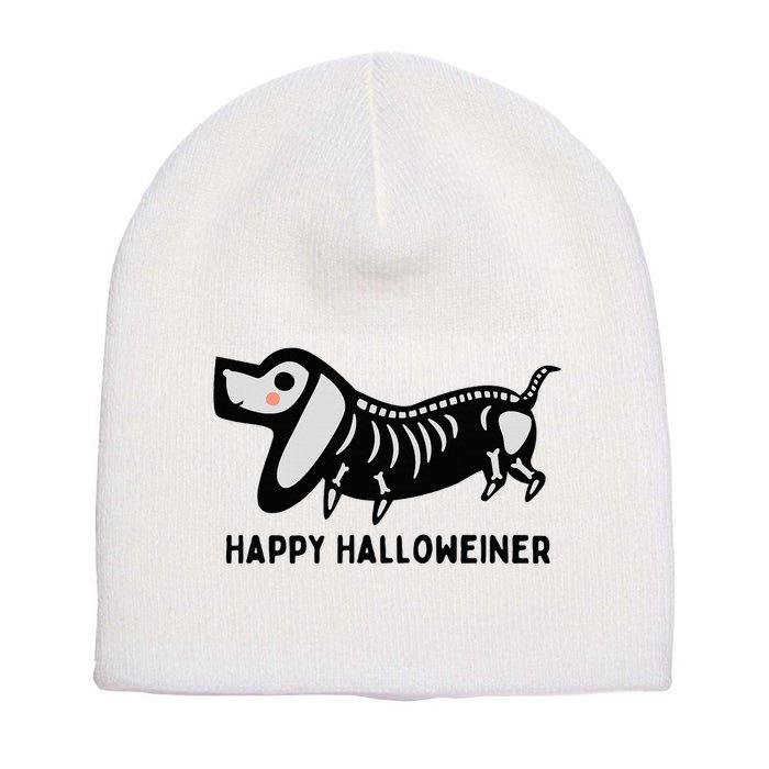 Happy Halloweiner Dachshund Sausage Weiner Dog Halloween Short Acrylic Beanie
