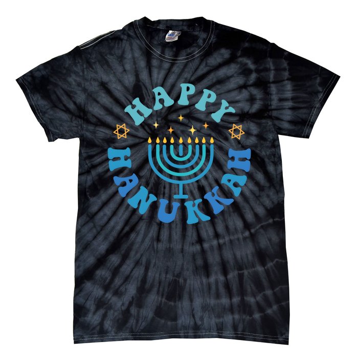 Happy Hanukkah Dinner Funny Jewish Family Tie-Dye T-Shirt