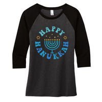 Happy Hanukkah Dinner Funny Jewish Family Women's Tri-Blend 3/4-Sleeve Raglan Shirt