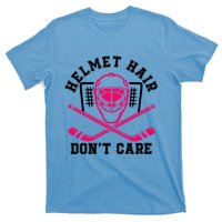 Helmet Hair DonT Care Funny Pink Hockey Mask Gift T-Shirt