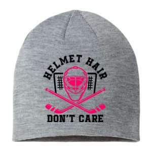 Helmet Hair DonT Care Funny Pink Hockey Mask Gift Sustainable Beanie