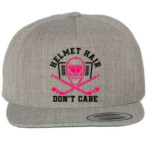 Helmet Hair DonT Care Funny Pink Hockey Mask Gift Wool Snapback Cap