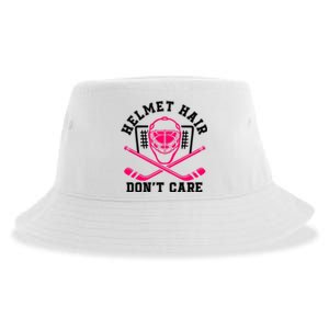 Helmet Hair DonT Care Funny Pink Hockey Mask Gift Sustainable Bucket Hat