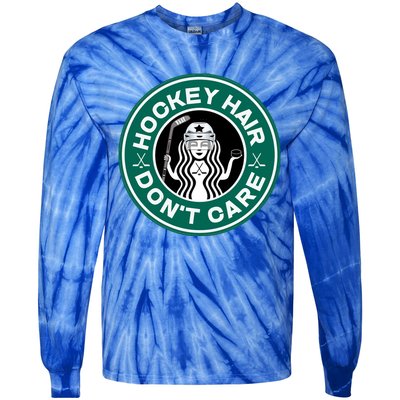 Hockey Hair Dont Care And Teen Hockey Meaningful Gift Tie-Dye Long Sleeve Shirt