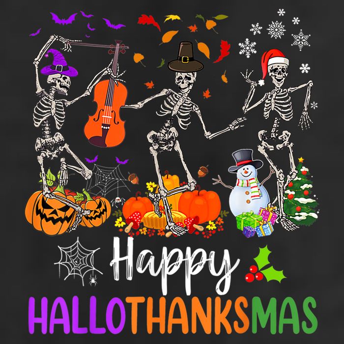 Happy HalloThanksMas Dancing Skeleton Halloween Thanksgiving Cool Comfort Performance Bucket Hat