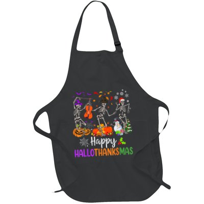 Happy HalloThanksMas Dancing Skeleton Halloween Thanksgiving Apron