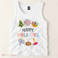 Happy Holidays Diwali Kwanzaa Hanukkah Christmas Tank Top