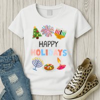 Happy Holidays Diwali Kwanzaa Hanukkah Christmas Womens T-Shirt