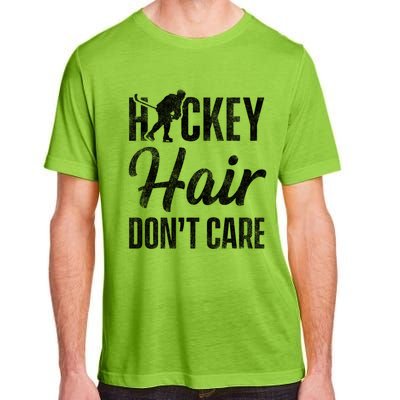 Hockey Hair Dont Care Ice Hockey Player Goalie Hockey Fan Gift Adult ChromaSoft Performance T-Shirt