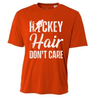 Hockey Hair Dont Care Ice Hockey Player Goalie Hockey Fan Gift Cooling Performance Crew T-Shirt