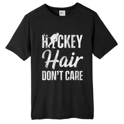 Hockey Hair Dont Care Ice Hockey Player Goalie Hockey Fan Gift Tall Fusion ChromaSoft Performance T-Shirt