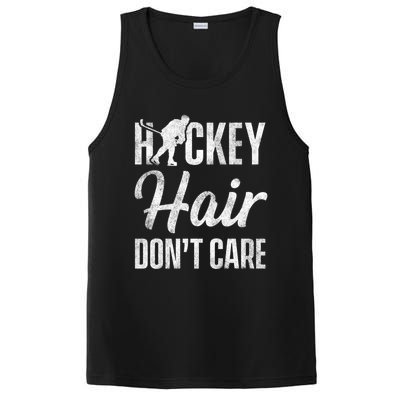 Hockey Hair Dont Care Ice Hockey Player Goalie Hockey Fan Gift PosiCharge Competitor Tank