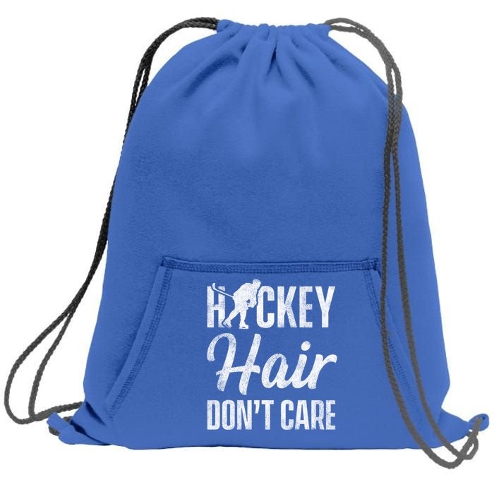 Hockey Hair Dont Care Ice Hockey Player Goalie Hockey Fan Gift Sweatshirt Cinch Pack Bag