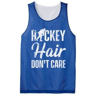 Hockey Hair Dont Care Ice Hockey Player Goalie Hockey Fan Gift Mesh Reversible Basketball Jersey Tank