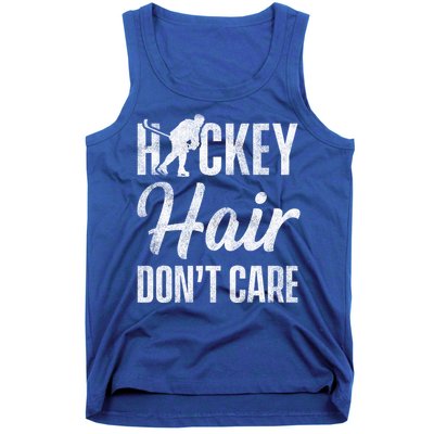 Hockey Hair Dont Care Ice Hockey Player Goalie Hockey Fan Gift Tank Top