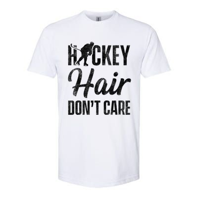 Hockey Hair Dont Care Ice Hockey Player Goalie Hockey Fan Gift Softstyle CVC T-Shirt