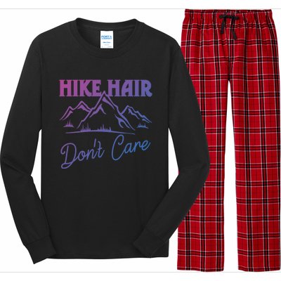 Hike Hair Dont Care Hiker Hiking Camping Nature Lover Gift Long Sleeve Pajama Set