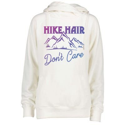 Hike Hair Dont Care Hiker Hiking Camping Nature Lover Gift Womens Funnel Neck Pullover Hood