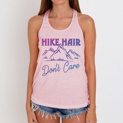 Hike Hair Dont Care Hiker Hiking Camping Nature Lover Gift Women's Knotted Racerback Tank