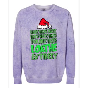 Hate Hate Double Hate Loathe Entirely Funny Christmas Santa Colorblast Crewneck Sweatshirt