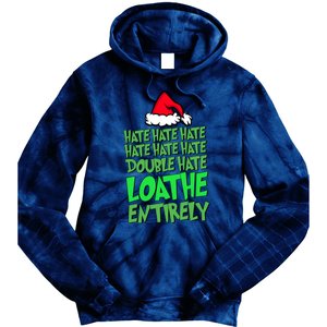 Hate Hate Double Hate Loathe Entirely Funny Christmas Santa Tie Dye Hoodie