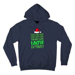 Hate Hate Double Hate Loathe Entirely Funny Christmas Santa Tall Hoodie