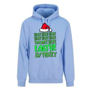 Hate Hate Double Hate Loathe Entirely Funny Christmas Santa Unisex Surf Hoodie