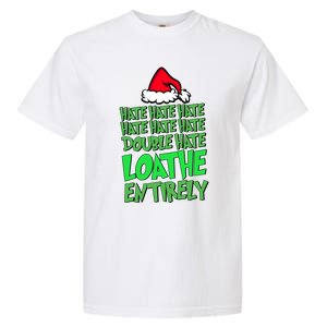 Hate Hate Double Hate Loathe Entirely Funny Christmas Santa Garment-Dyed Heavyweight T-Shirt