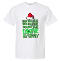 Hate Hate Double Hate Loathe Entirely Funny Christmas Santa Garment-Dyed Heavyweight T-Shirt