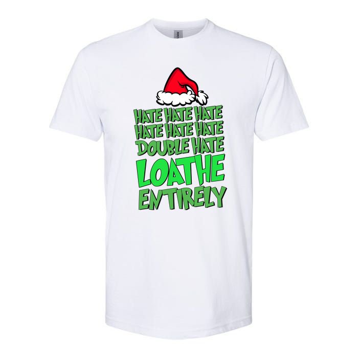 Hate Hate Double Hate Loathe Entirely Funny Christmas Santa Softstyle CVC T-Shirt