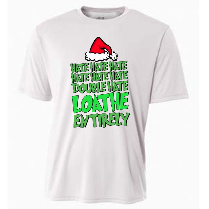 Hate Hate Double Hate Loathe Entirely Funny Christmas Santa Cooling Performance Crew T-Shirt