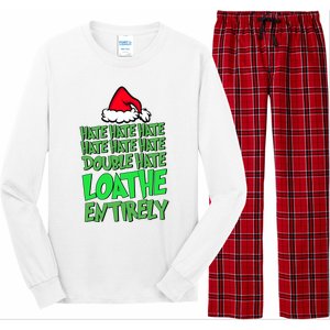 Hate Hate Double Hate Loathe Entirely Funny Christmas Santa Long Sleeve Pajama Set