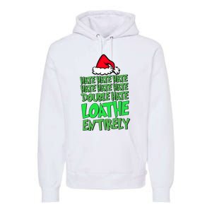 Hate Hate Double Hate Loathe Entirely Funny Christmas Santa Premium Hoodie