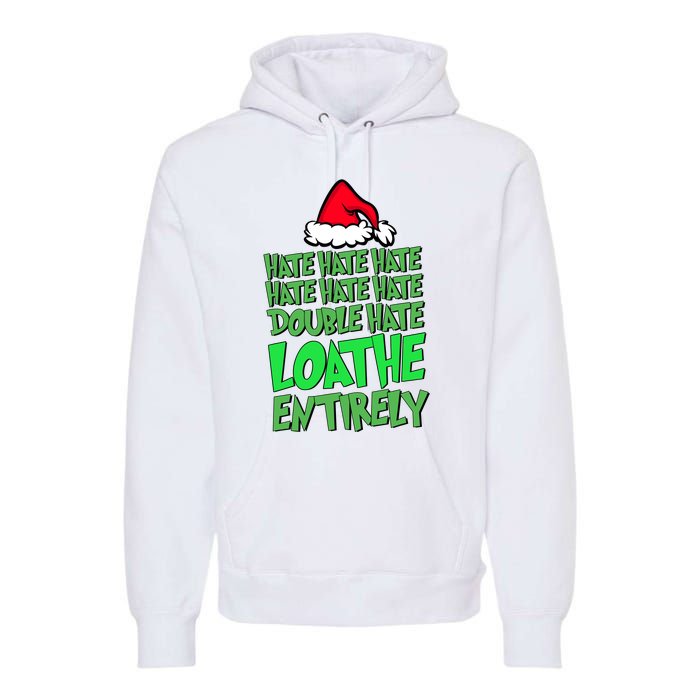 Hate Hate Double Hate Loathe Entirely Funny Christmas Santa Premium Hoodie