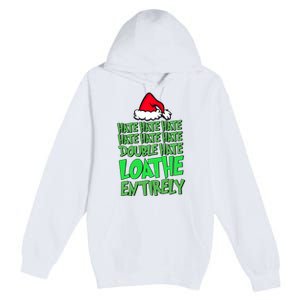 Hate Hate Double Hate Loathe Entirely Funny Christmas Santa Premium Pullover Hoodie