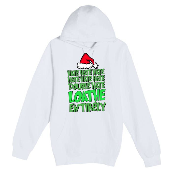 Hate Hate Double Hate Loathe Entirely Funny Christmas Santa Premium Pullover Hoodie