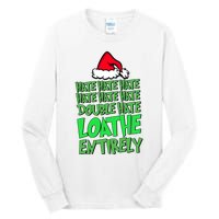 Hate Hate Double Hate Loathe Entirely Funny Christmas Santa Tall Long Sleeve T-Shirt