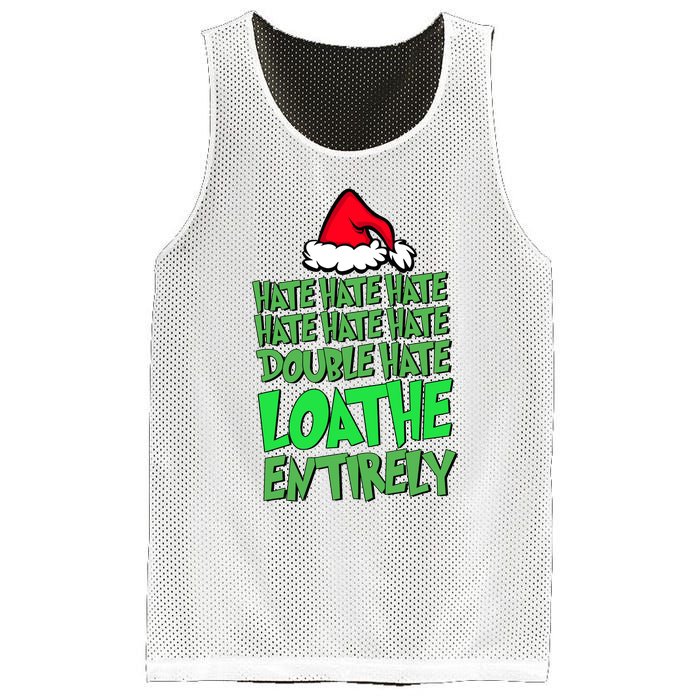 Hate Hate Double Hate Loathe Entirely Funny Christmas Santa Mesh Reversible Basketball Jersey Tank