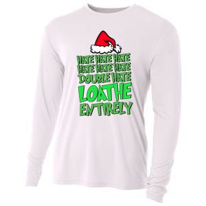 Hate Hate Double Hate Loathe Entirely Funny Christmas Santa Cooling Performance Long Sleeve Crew