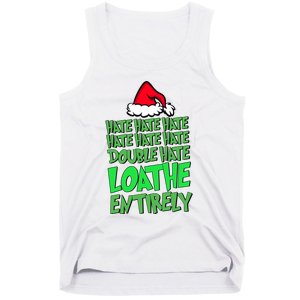 Hate Hate Double Hate Loathe Entirely Funny Christmas Santa Tank Top